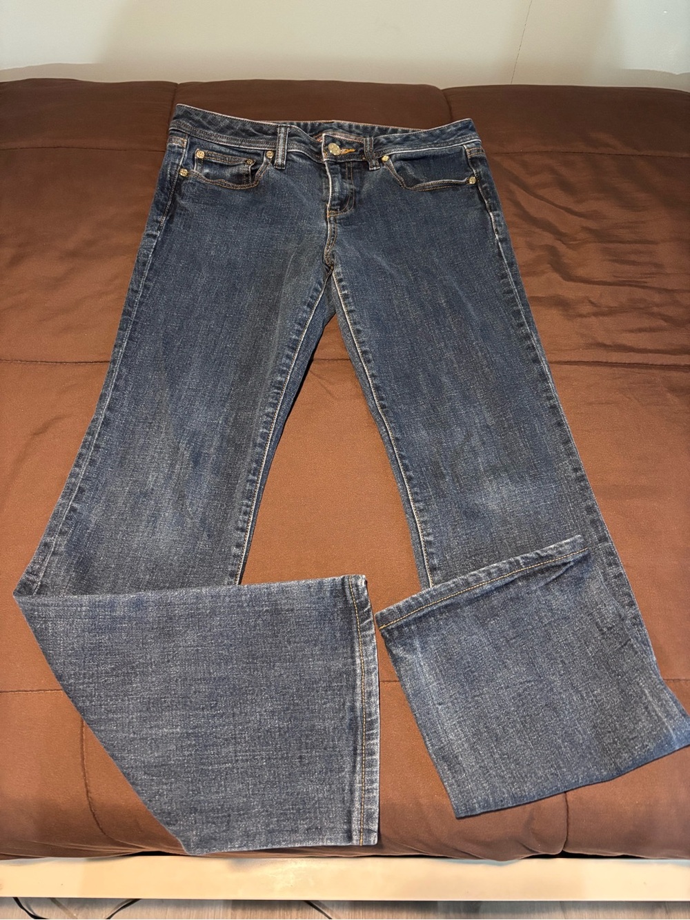 Tory Burch “Classic Tory” Bootcut Jeans with Gold Rivets